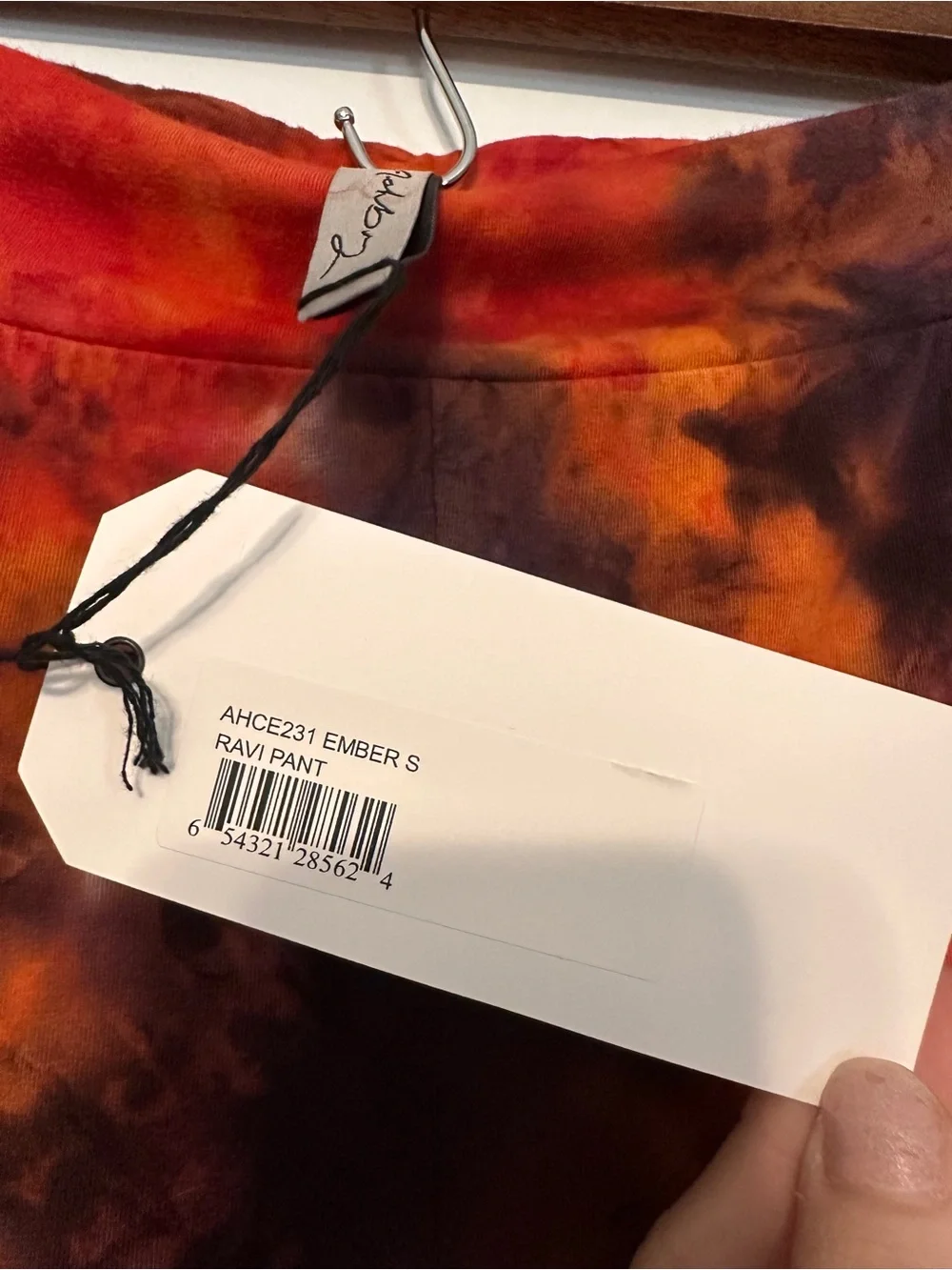 Cynthia Ashby Matching Set Ember Tie Dye Ravi Pant Asymmetric Tunic Orange Small